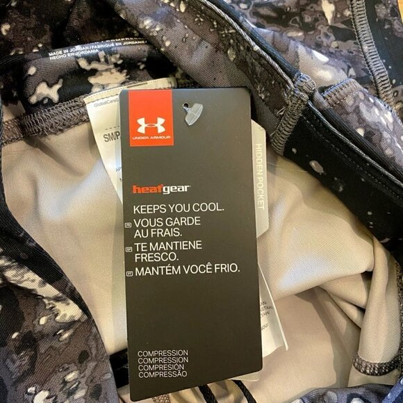 Under Armour Heat Gear Womens Fly Fast Printed Capri Pants Black Small NEW - Picture 10 of 10
